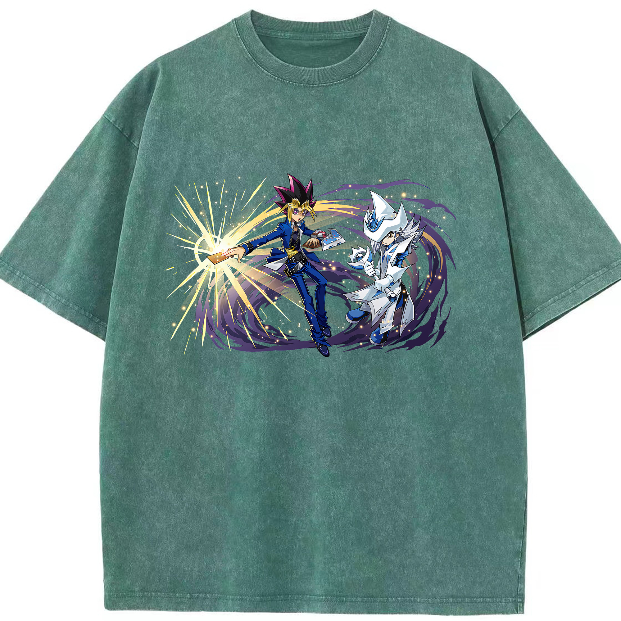 （画像用） 遊☆戯☆王 Yu-Gi-Oh! 綿100% ヴィンテージ風 半袖Tシャツ（フロントプリント）